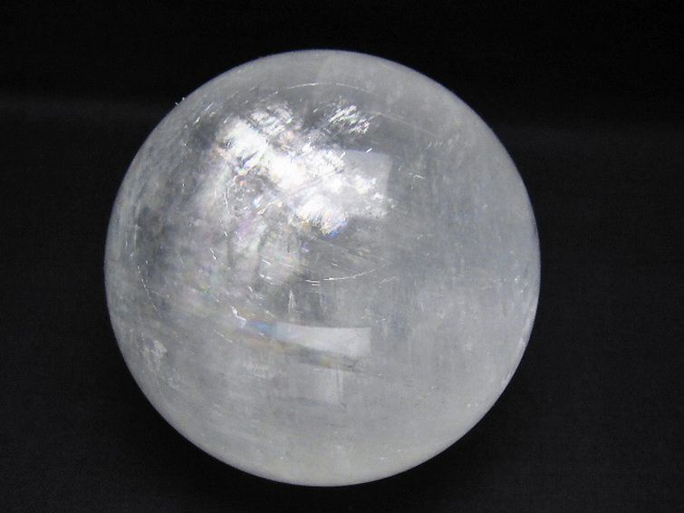 虹入り カルサイト 丸玉 87mm [t758-2455] 1枚目