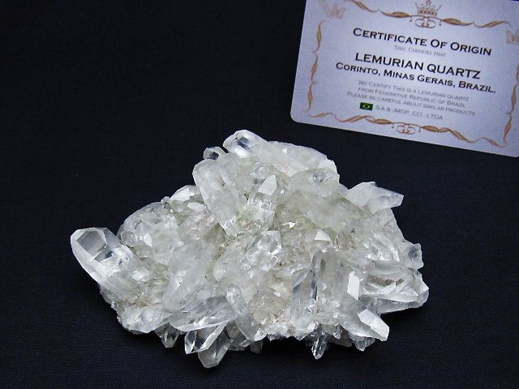 レムリアンシード 水晶 クラスター ミナスジェライス州コリント産  ※証明書付き[T759-1329] 1枚目
