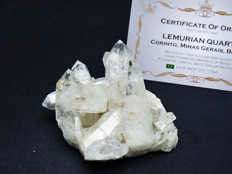 レムリアンシード 水晶 クラスター ミナスジェライス州コリント産  ※証明書付き[T759-1364] 1枚目