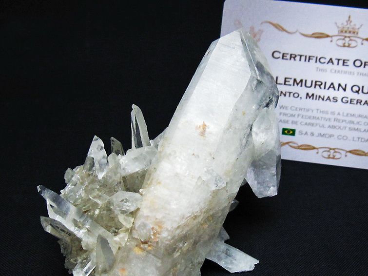 レムリアンシード 水晶 クラスター ミナスジェライス州コリント産  ※証明書付き[T759-1386] 2枚目