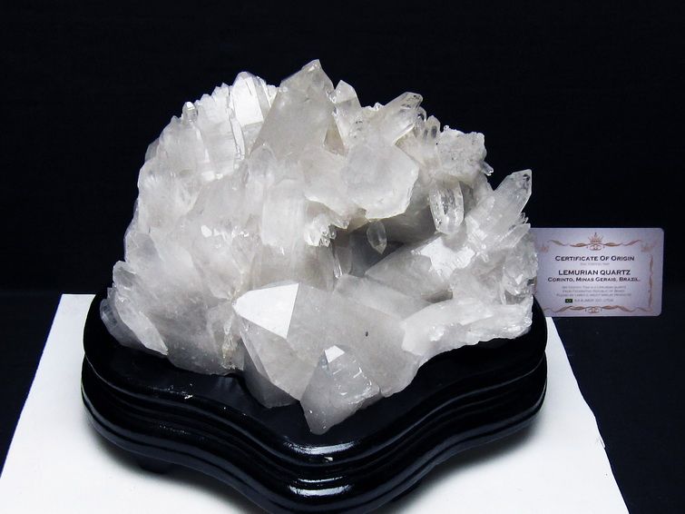 4.3Kg レムリアンシード水晶クラスター ミナスジェライス州コリント産 ※証明書付き[T760-3393] 1枚目