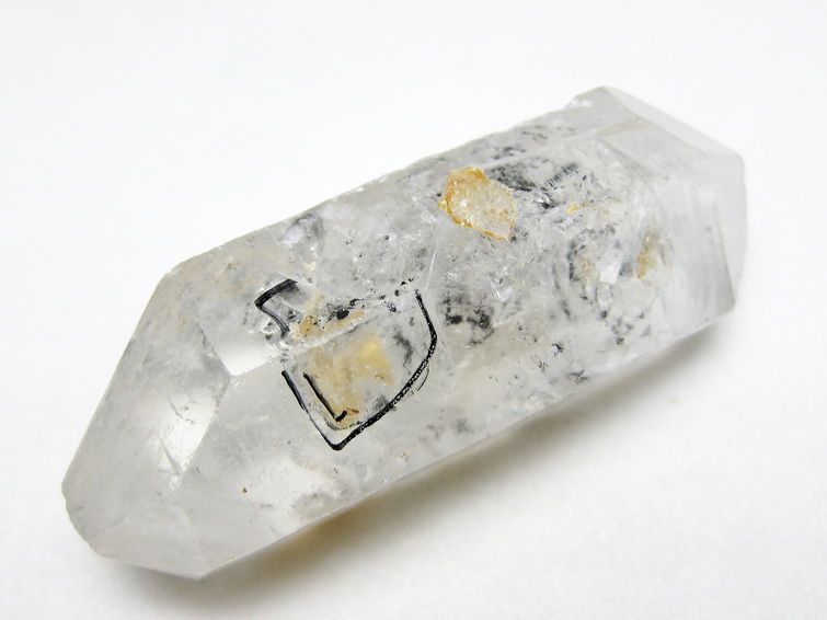 水入り スティブナイト（輝安鉱）入り | ハーキマーダイヤモンド水晶 原石[T768-2336] 2枚目