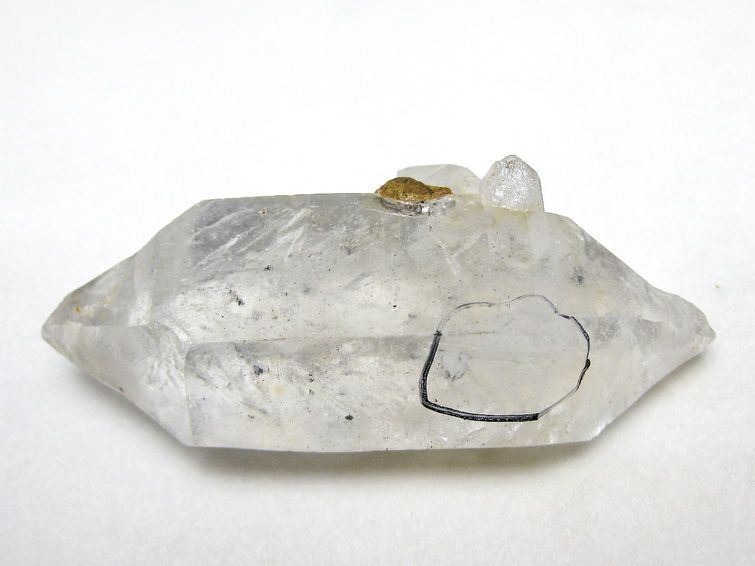 水入り スティブナイト（輝安鉱）入り | ハーキマーダイヤモンド水晶 原石[T768-2342] 1枚目