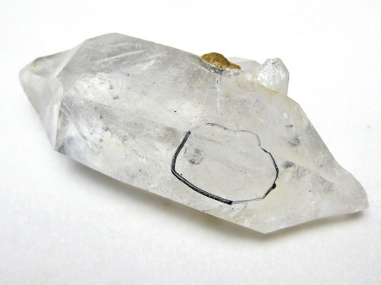 水入り スティブナイト（輝安鉱）入り | ハーキマーダイヤモンド水晶 原石[T768-2342] 2枚目