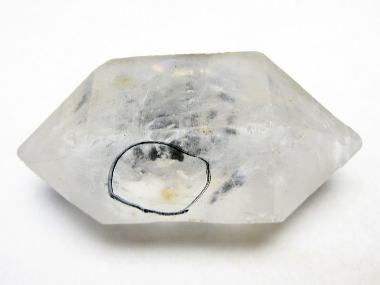 水入り スティブナイト（輝安鉱）入り | ハーキマーダイヤモンド水晶 原石[T768-2352] 1枚目