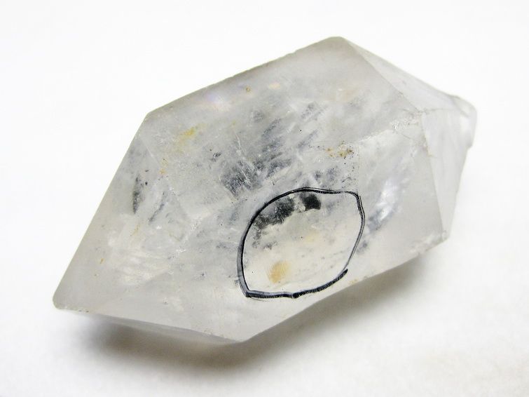 水入り スティブナイト（輝安鉱）入り | ハーキマーダイヤモンド水晶 原石[T768-2352] 2枚目
