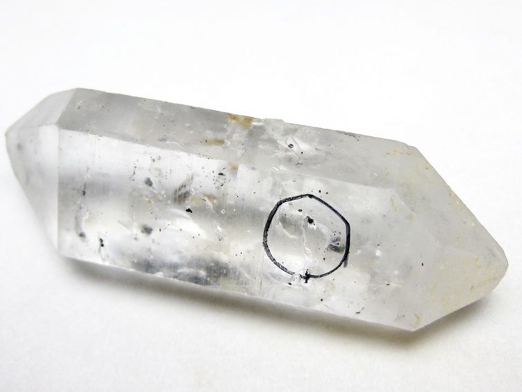 水入り スティブナイト（輝安鉱）入り | ハーキマーダイヤモンド水晶 原石[T768-2355] 2枚目