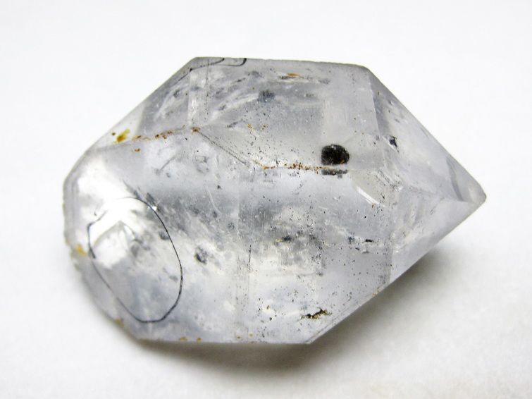 水入り スティブナイト（輝安鉱）入り | ハーキマーダイヤモンド水晶 原石[T768-2356] 1枚目