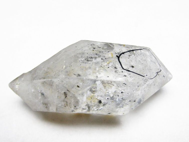 水入り スティブナイト（輝安鉱）入り | ハーキマーダイヤモンド水晶 原石[T768-2359] 1枚目
