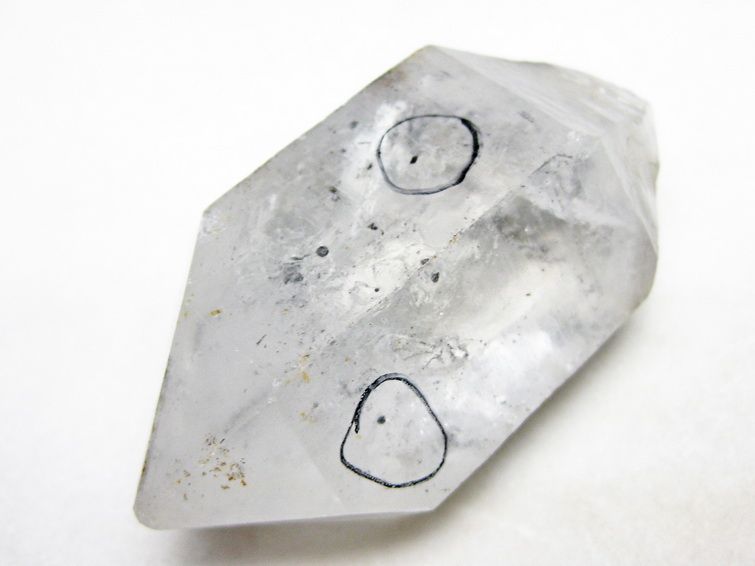 水入り スティブナイト（輝安鉱）入り | ハーキマーダイヤモンド水晶 原石[T768-2360] 3枚目