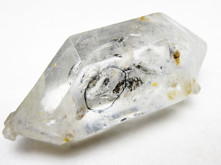 水入り スティブナイト（輝安鉱）入り | ハーキマーダイヤモンド水晶 原石[T768-2365] 2枚目