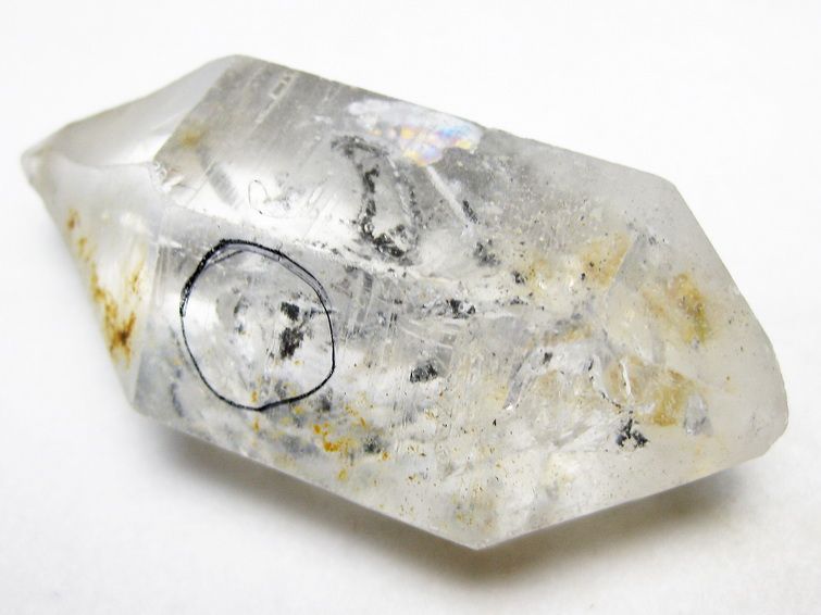 水入り スティブナイト（輝安鉱）入り | ハーキマーダイヤモンド水晶 原石[T768-2365] 3枚目