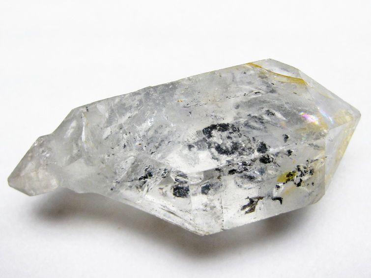 水入り スティブナイト（輝安鉱）入り | ハーキマーダイヤモンド水晶 原石[T768-2380] 2枚目