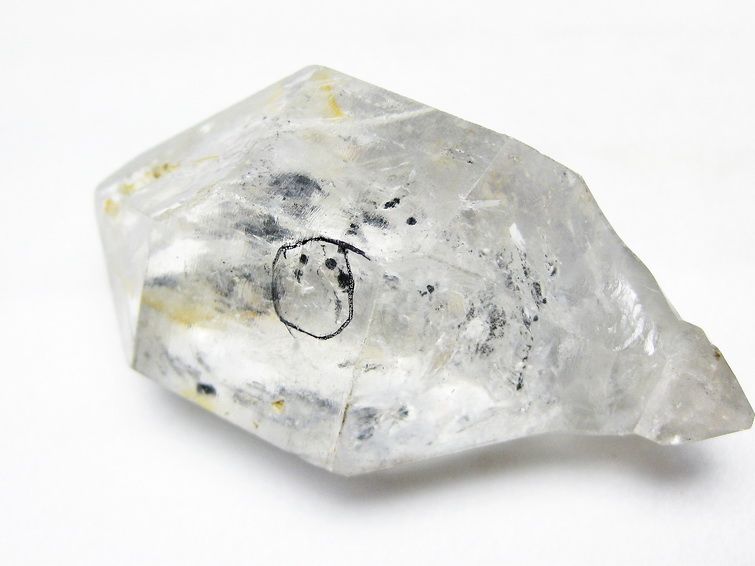 水入り スティブナイト（輝安鉱）入り | ハーキマーダイヤモンド水晶 原石[T768-2380] 3枚目