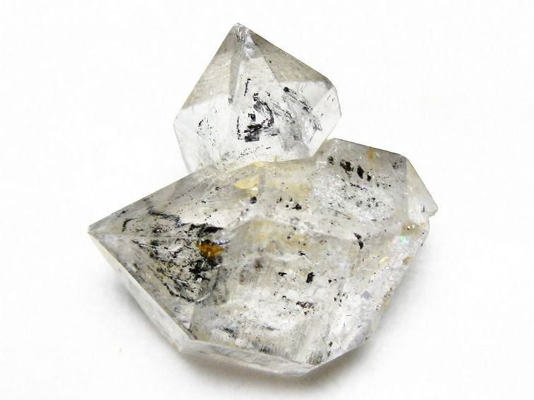 水入り スティブナイト（輝安鉱）入り | ハーキマーダイヤモンド水晶 原石[T768-2383] 2枚目