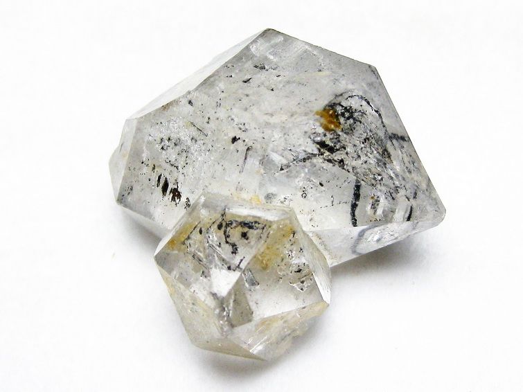 水入り スティブナイト（輝安鉱）入り | ハーキマーダイヤモンド水晶 原石[T768-2383] 3枚目