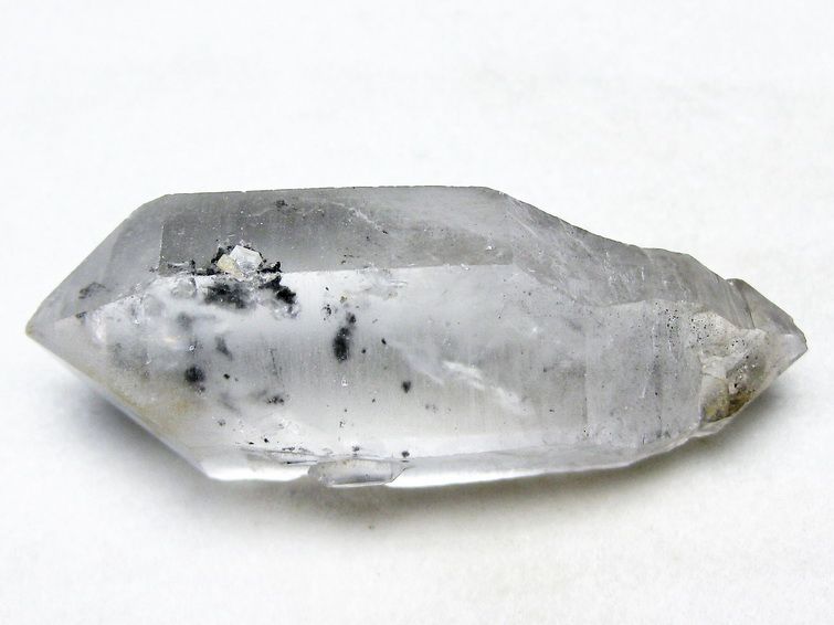 スティブナイト（輝安鉱）入り | ハーキマーダイヤモンド水晶 原石[T768-2459] 1枚目