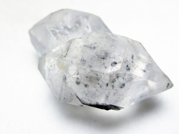 スティブナイト（輝安鉱）入り | ハーキマーダイヤモンド水晶 原石[T768-2489] 3枚目