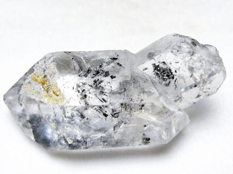 スティブナイト（輝安鉱）入り | ハーキマーダイヤモンド水晶 原石[T768-2513] 1枚目
