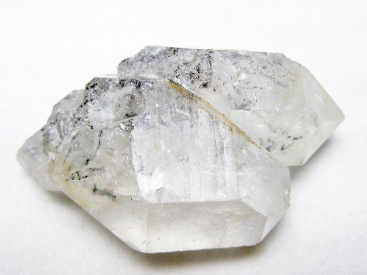 スティブナイト（輝安鉱）入り | ハーキマーダイヤモンド水晶 原石[T768-2527] 1枚目