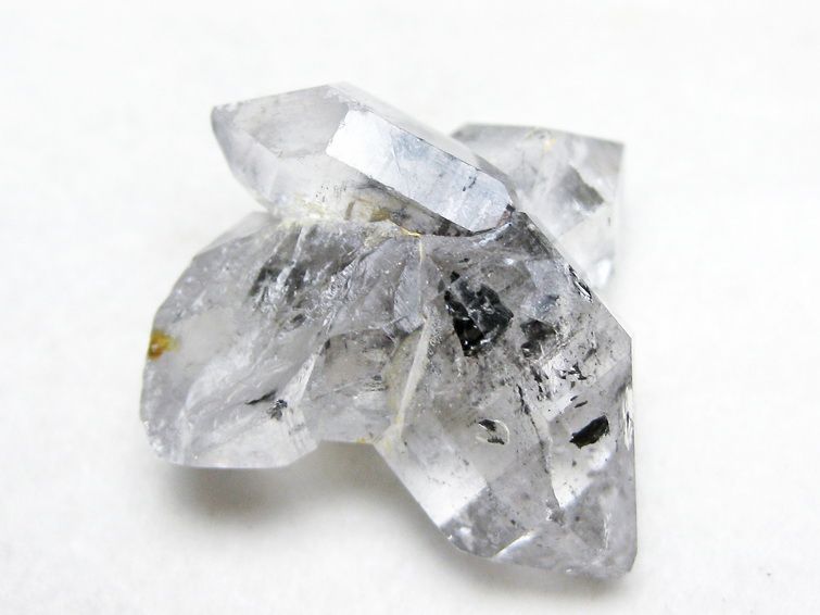 スティブナイト（輝安鉱）入り | ハーキマーダイヤモンド水晶 原石[T768-2532] 3枚目