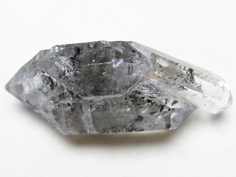 スティブナイト（輝安鉱）入り | ハーキマーダイヤモンド水晶 原石[T768-2541] 2枚目