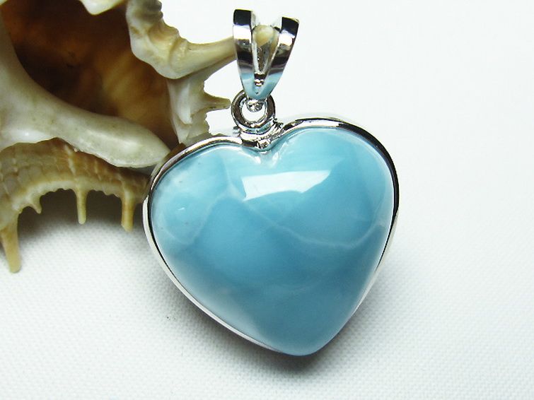 ラリマーハート ペンダント [T8-7718] 1枚目