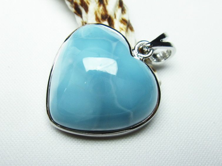 ラリマーハート ペンダント [T8-7718] 2枚目