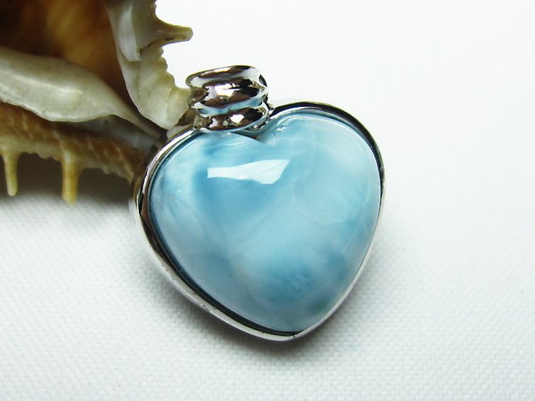 ラリマーハート ペンダント [T8-7730] 1枚目