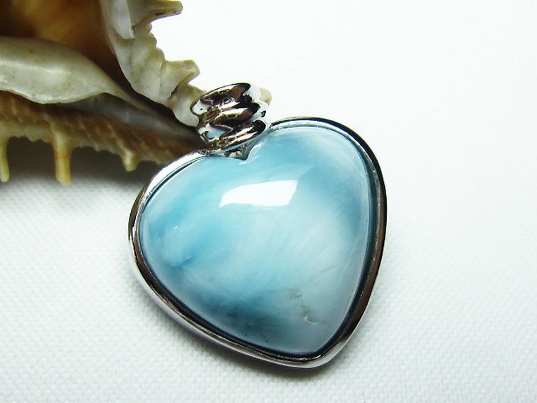 ラリマーハート ペンダント [T8-7732] 1枚目