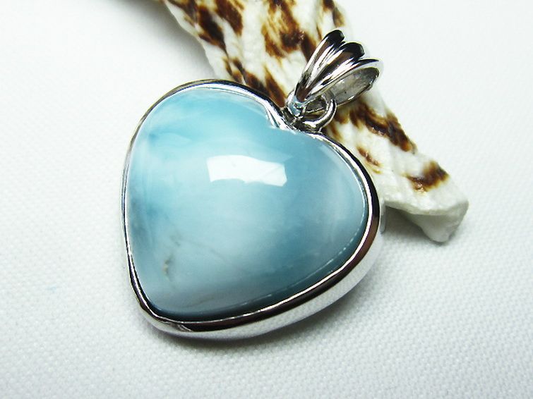 ラリマーハート ペンダント [T8-7732] 2枚目