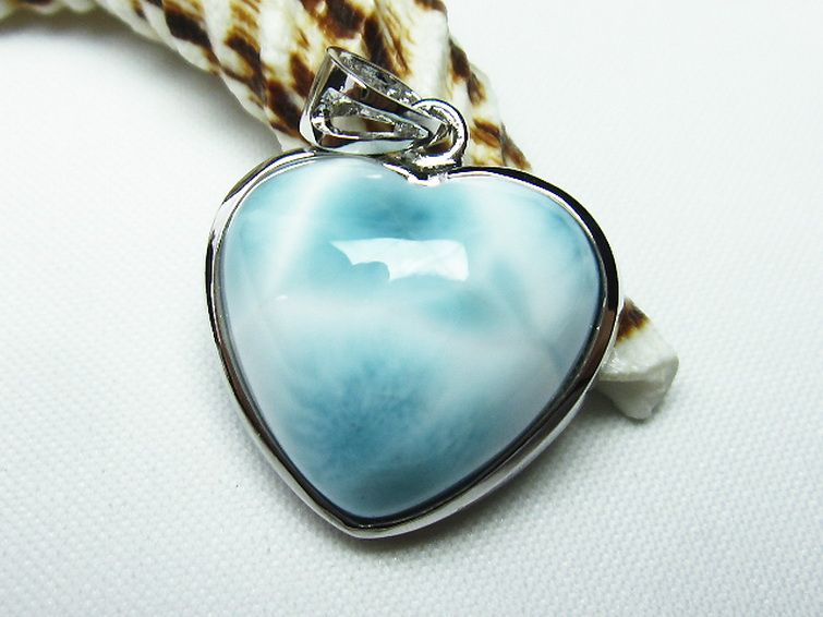 ラリマーハート ペンダント [T8-7736] 2枚目