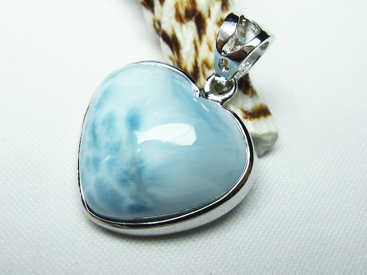 ラリマーハート ペンダント [T8-7740] 2枚目