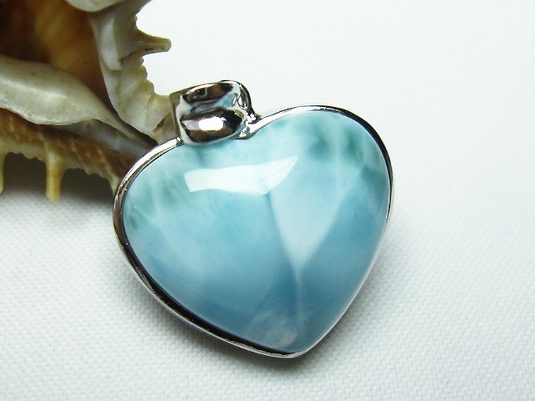 ラリマーハート ペンダント [T8-7741] 1枚目