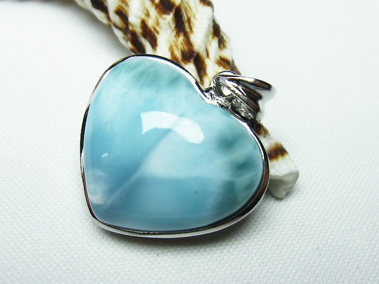 ラリマーハート ペンダント [T8-7741] 2枚目