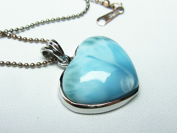 ラリマーハート ペンダント [T8-7741] 3枚目