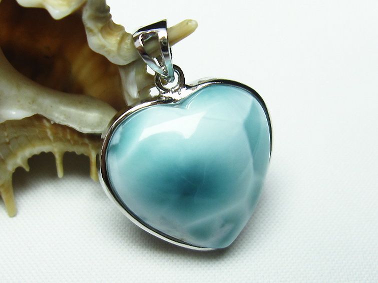 ラリマーハート ペンダント [T8-7747] 1枚目