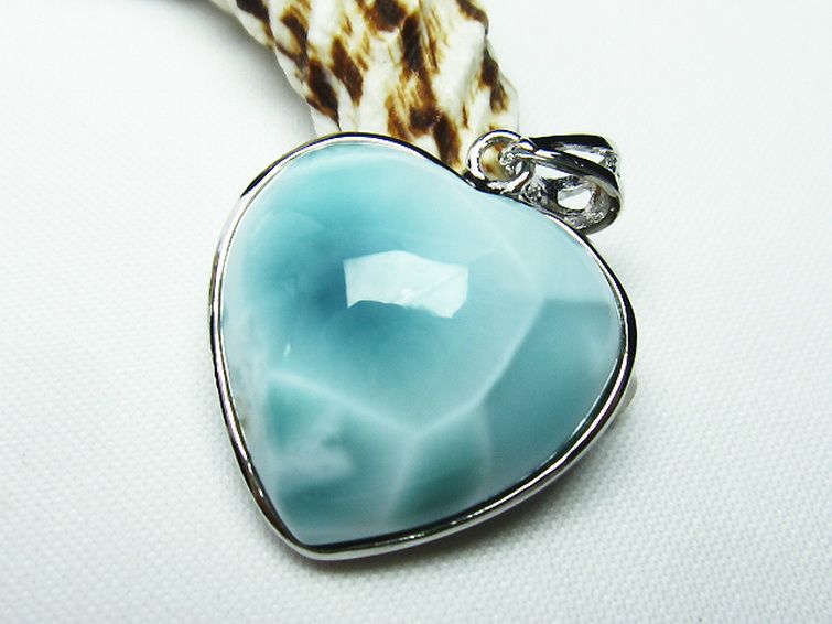 ラリマーハート ペンダント [T8-7747] 2枚目