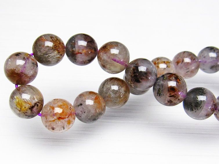 カコクセナイト インクォーツ ブレスレット 10mm [T800-1222] 1枚目