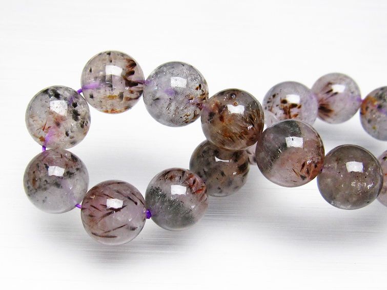 カコクセナイト インクォーツ ブレスレット 13mm [T800-1231] 1枚目