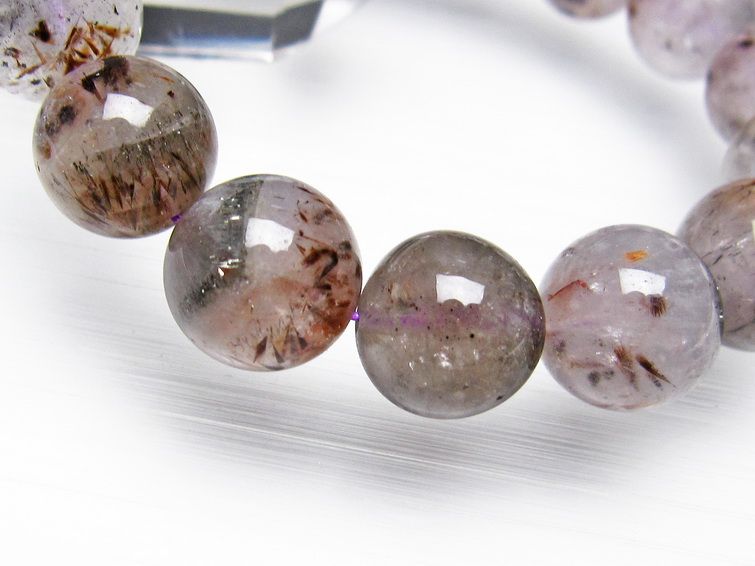 カコクセナイト インクォーツ ブレスレット 13mm [T800-1231] 2枚目