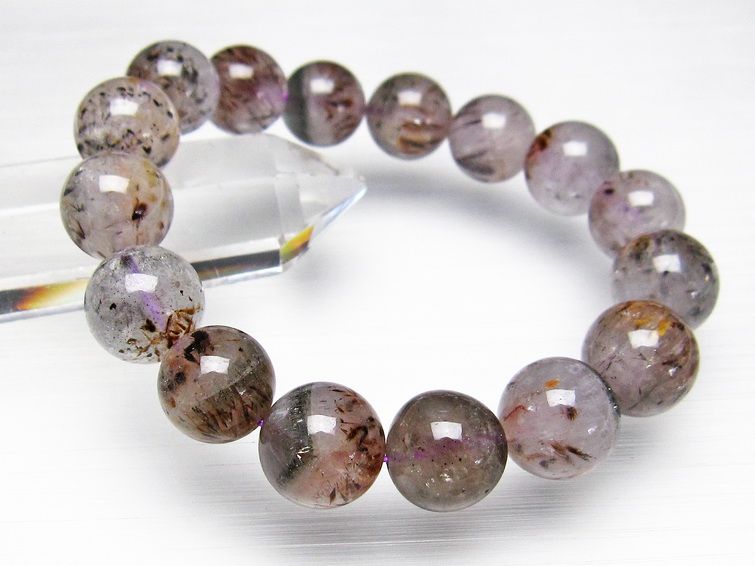 カコクセナイト インクォーツ ブレスレット 13mm [T800-1231] 3枚目