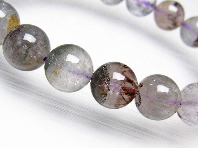 カコクセナイト インクォーツ ブレスレット 12mm [T800-1237] 2枚目