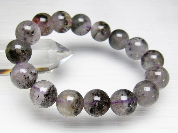 カコクセナイト インクォーツ ブレスレット 13mm [T800-1239] 3枚目