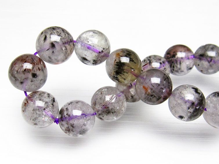 カコクセナイト インクォーツ ブレスレット 13mm [T800-1240] 1枚目