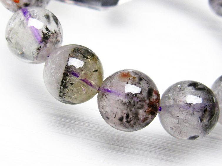 カコクセナイト インクォーツ ブレスレット 13mm [T800-1240] 2枚目