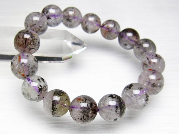 カコクセナイト インクォーツ ブレスレット 13mm [T800-1240] 3枚目