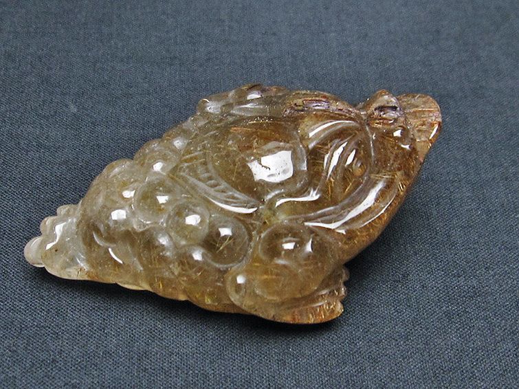 金針ルチル水晶 金蟾 置物 [t801-452] 3枚目