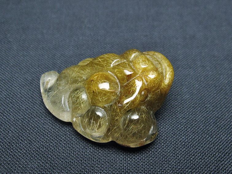 金針ルチルクォーツ 金蟾 置物 [t801-584] 3枚目