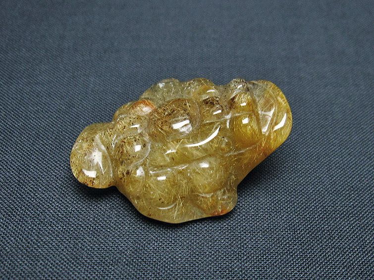 金針ルチルクォーツ 金蟾 置物 [t801-588] 2枚目